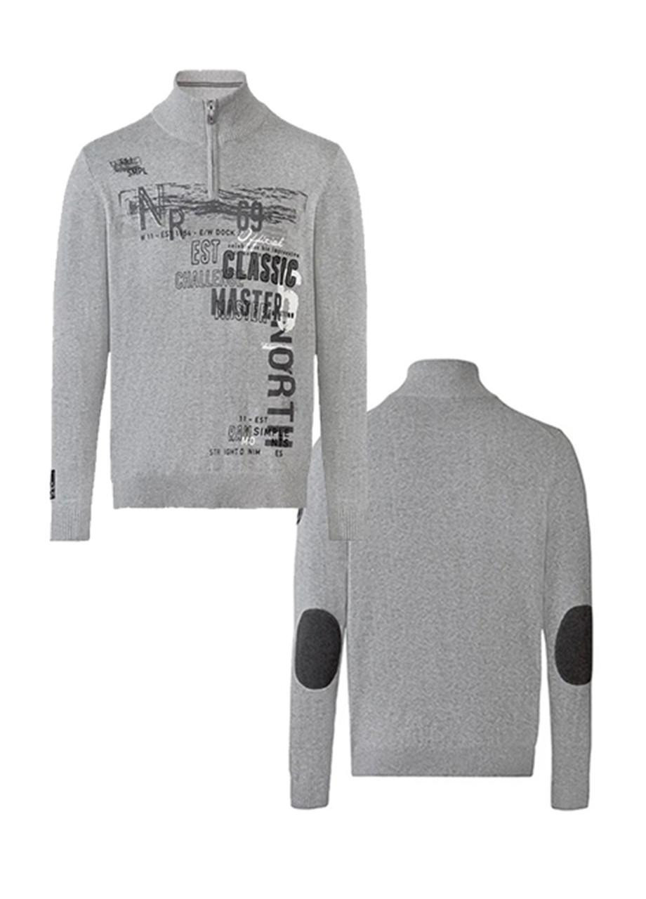 Сірий демісезонний чоловічий светр з високим горлом Livergy