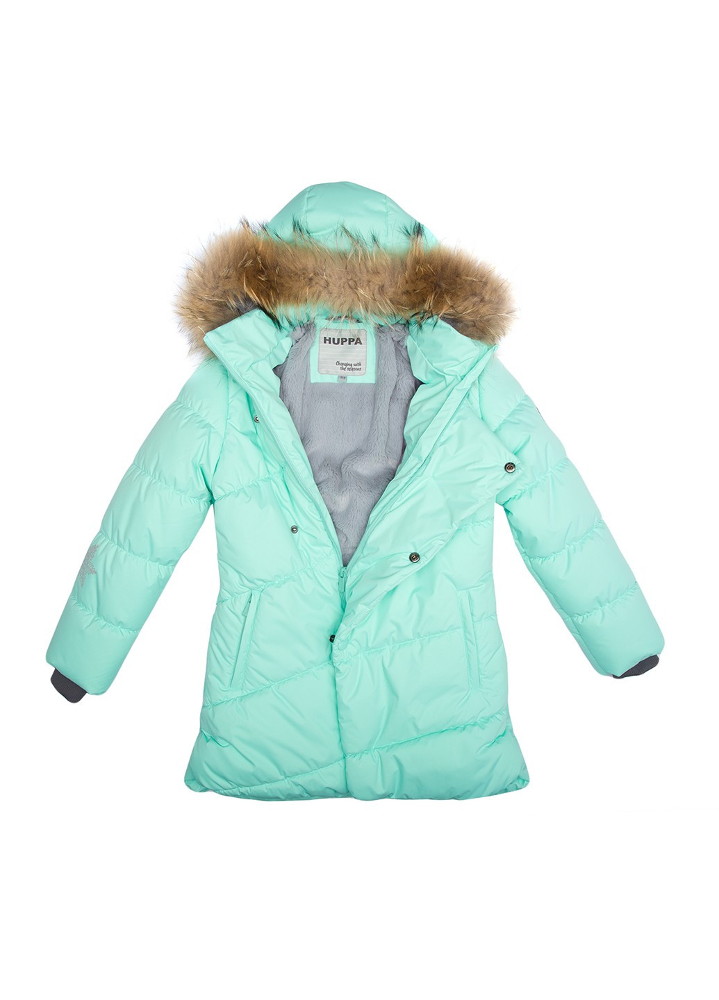 Мятная зимняя куртка зимняя rosa 1 Huppa