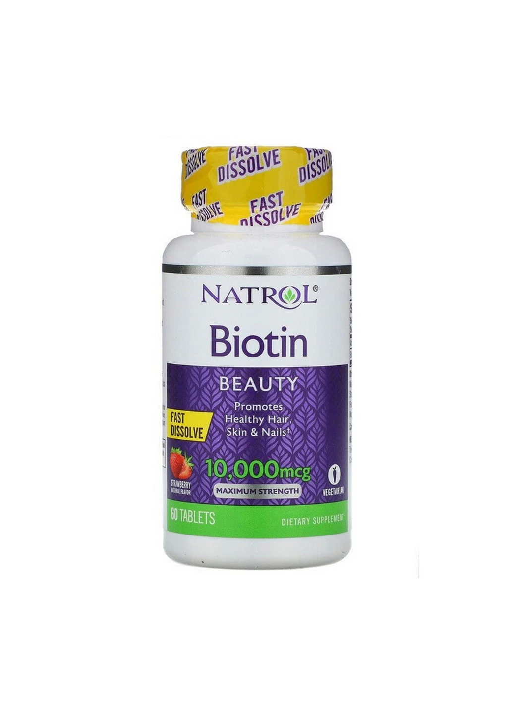 Біотин Biotin Beauty 10000 mcg 60 таблеток Natrol (255407773)