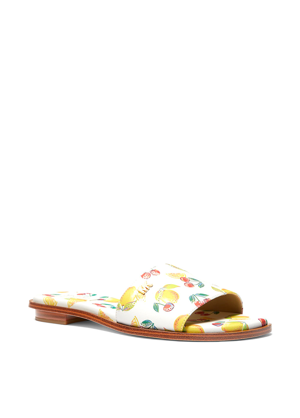 Молочные шлепанцы Michael Kors со стразами, с логотипом