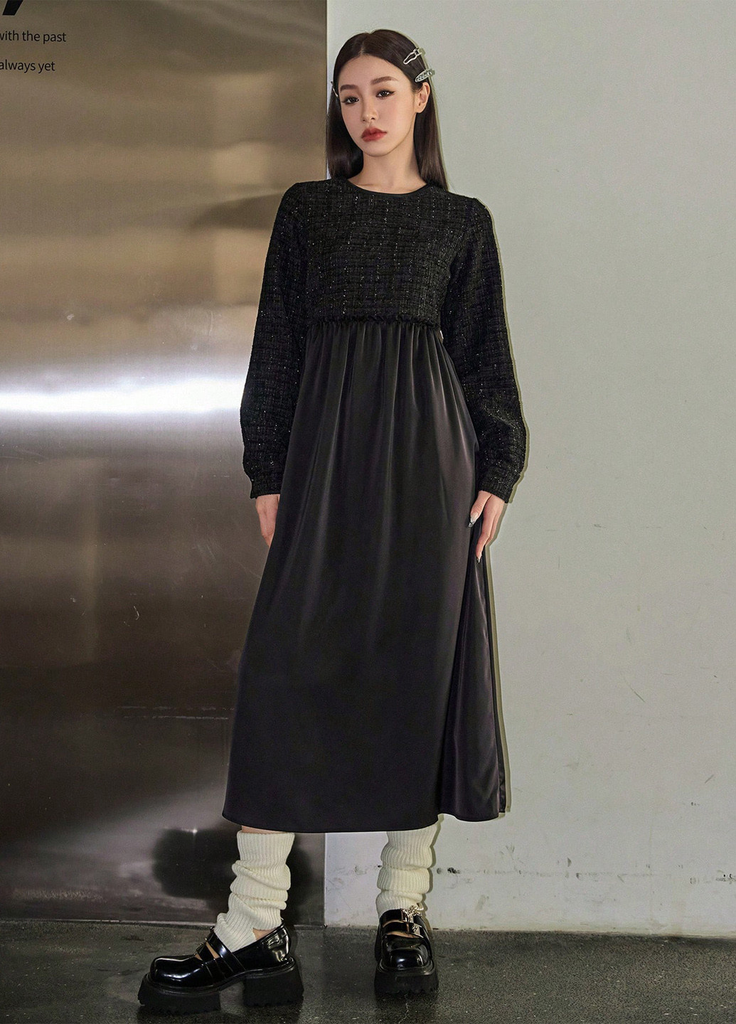 Чорна кежуал сукня кльош SHEIN однотонна