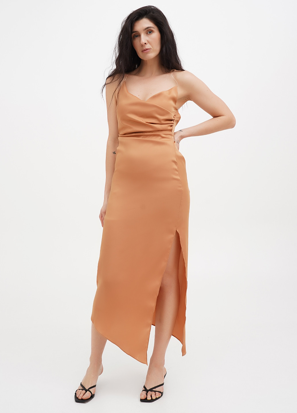 Бронзова коктейльна, святковий сукня з відкритою спиною Vicolo однотонна