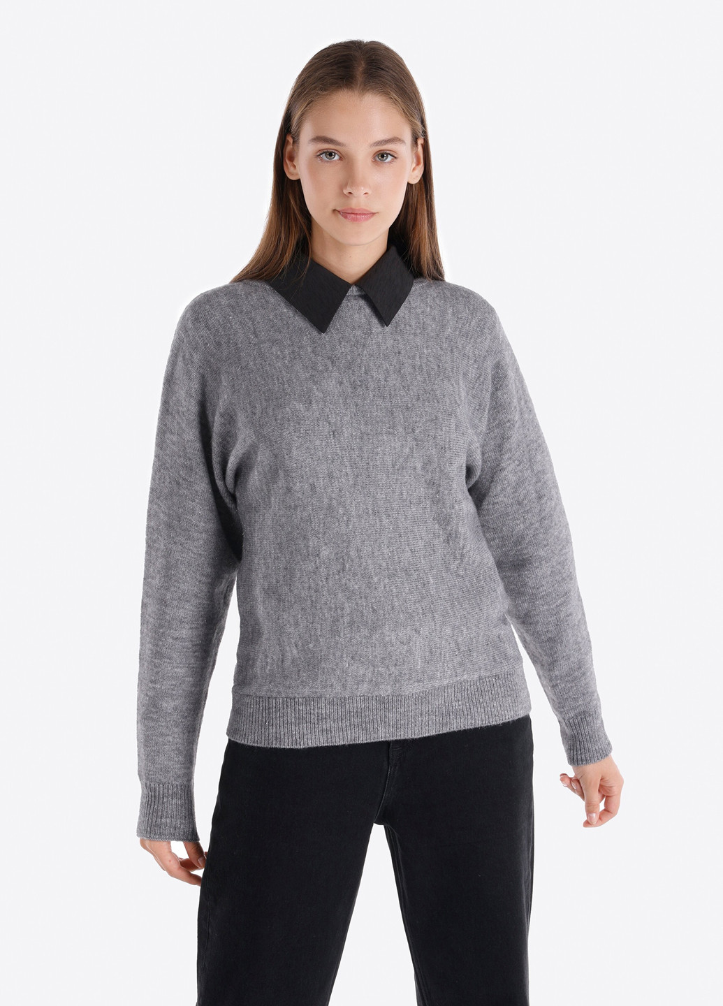 Серый зимний свитер джемпер Colin's