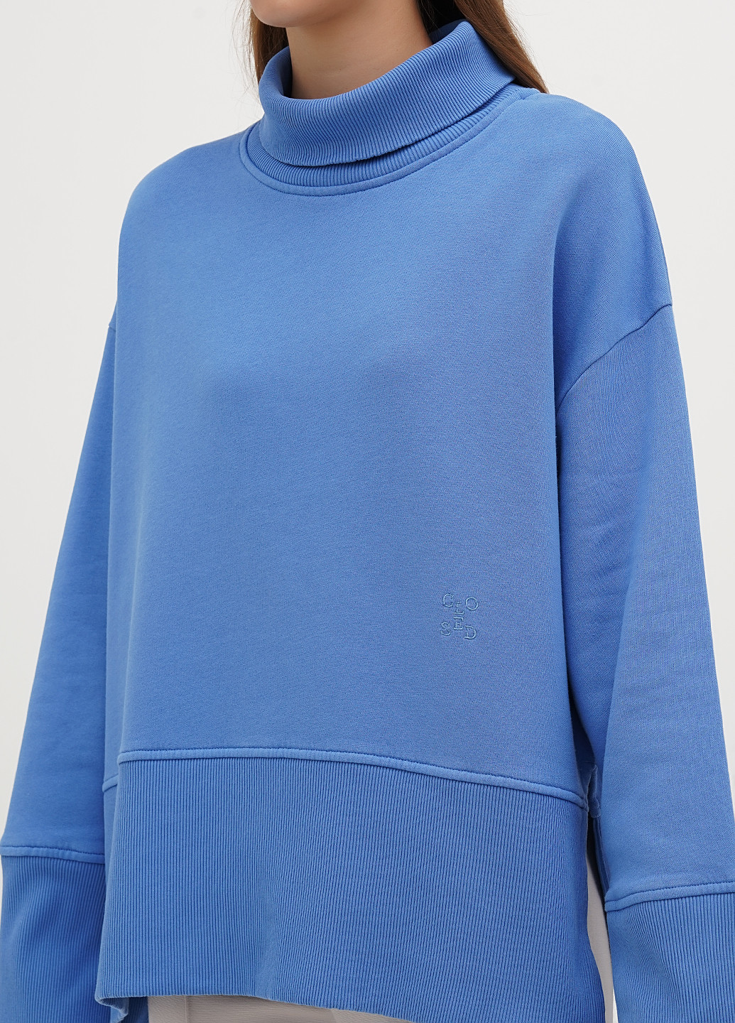 Блакитний світшот Closed однотонний вишивка (304433520)