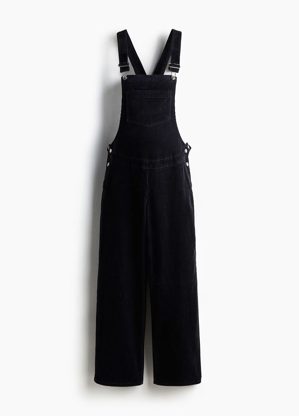 Комбінезон для вагітних H&M комбінезон-брюки однотонний чорний кежуал бавовна, вельвет