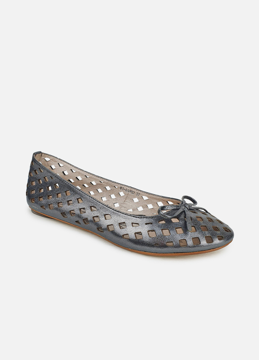 Жіночі балетки з перфорацією літні шкіряні червоні Berkonty | срібні однотонні натуральна шкіра (252716421)