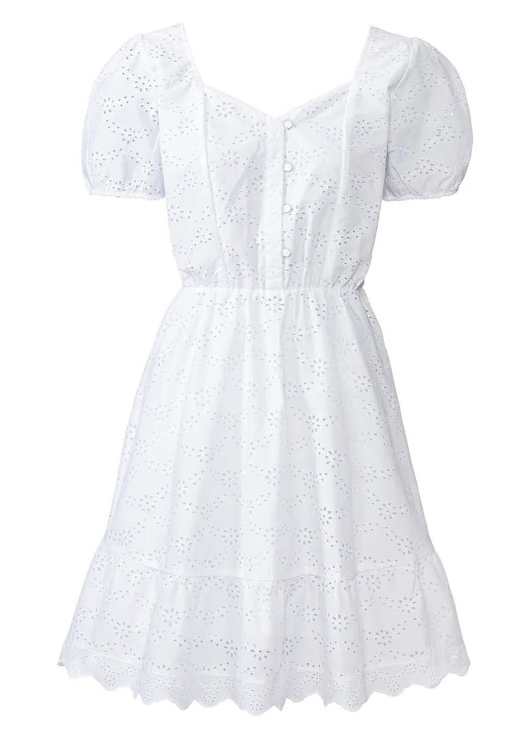 Белое кэжуал платье клеш Esmara с геометрическим узором