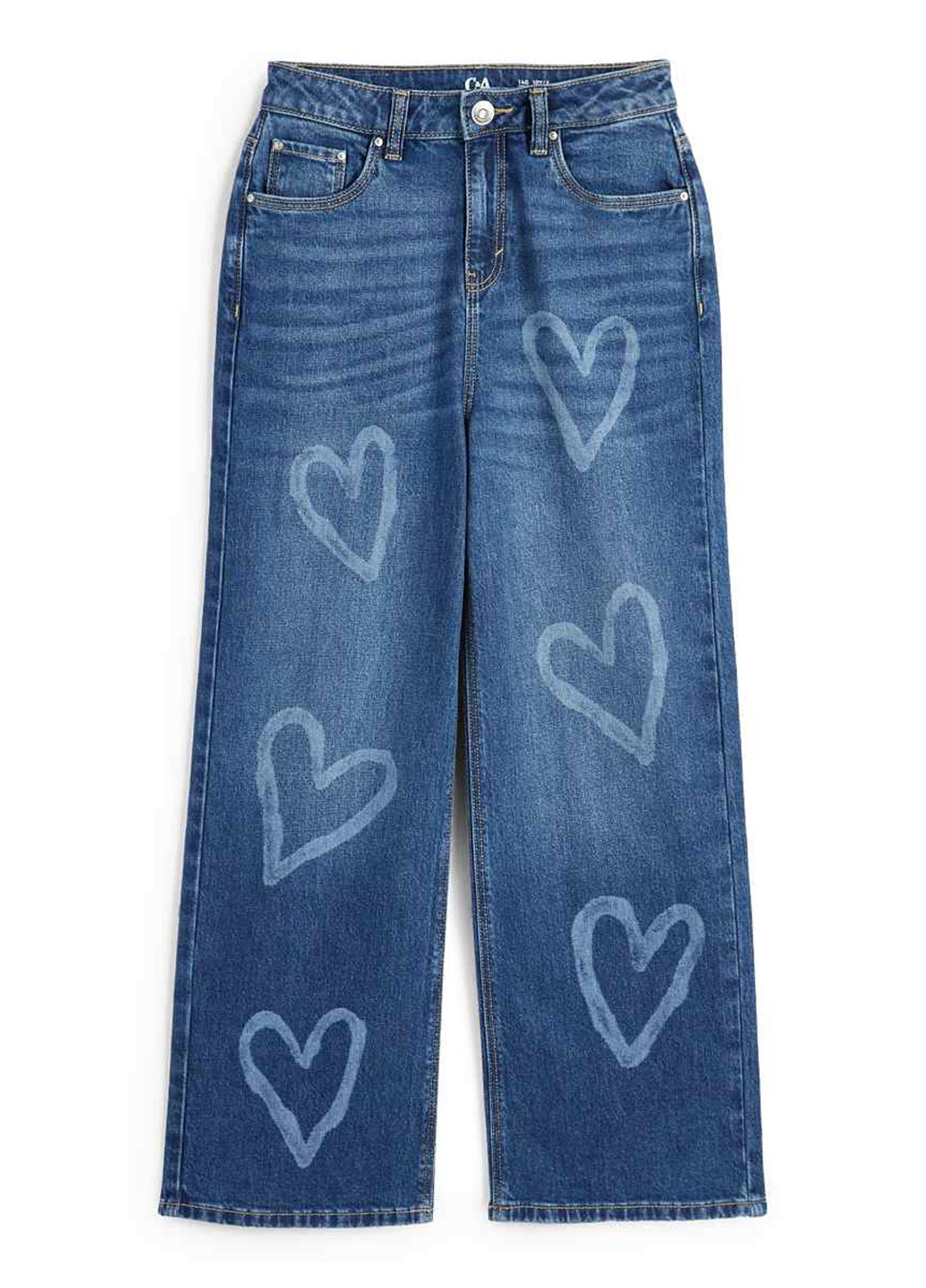 Синие демисезонные мешковатые джинсы C&A