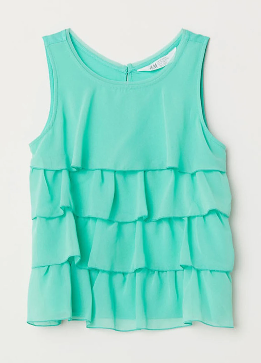 Зеленая однотонная блузка H&M летняя