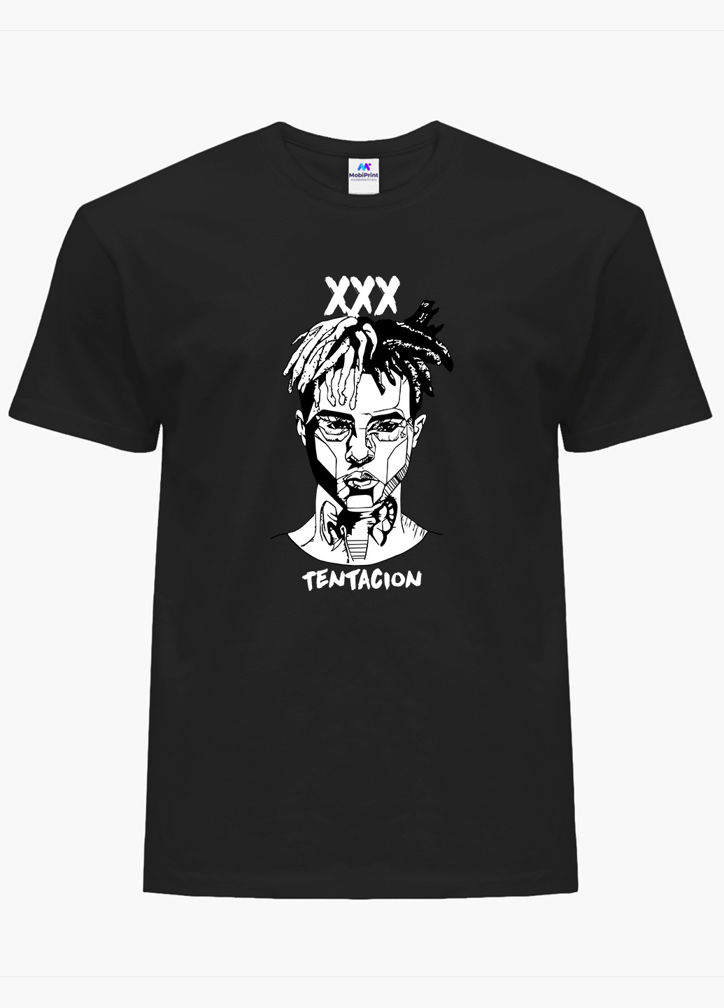 Чорна футболка чоловіча екс-екс-екс тентасьон (xxxtentacion) (9223-2637-1) xxl MobiPrint