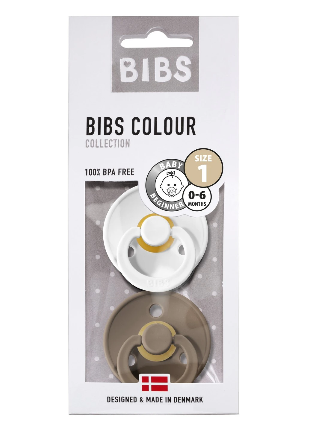 Пустушка White + Dark Oak 0-6 місяців BIBS Color (220173023)
