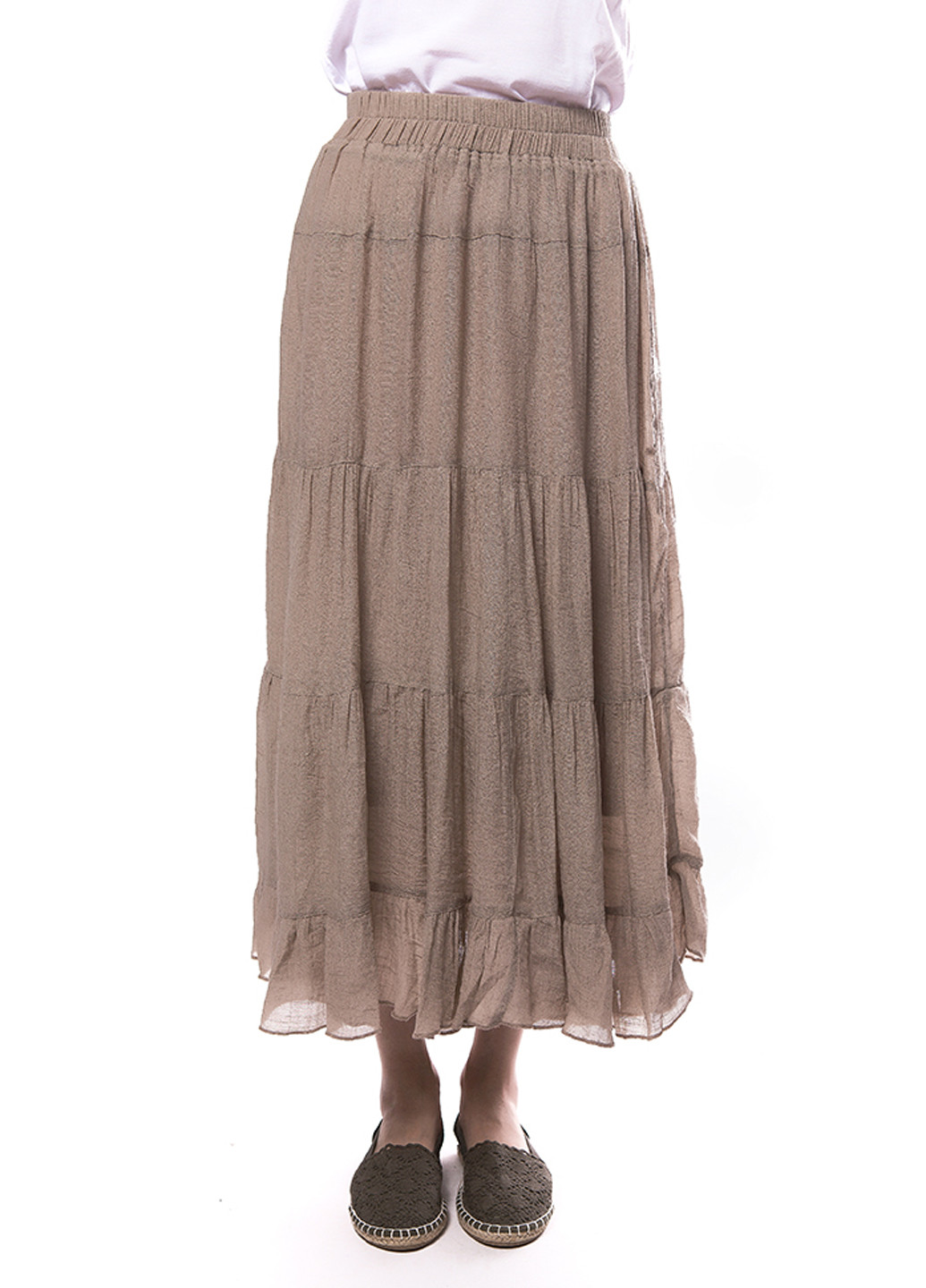 Темно-бежевая кэжуал однотонная юбка Яavin макси