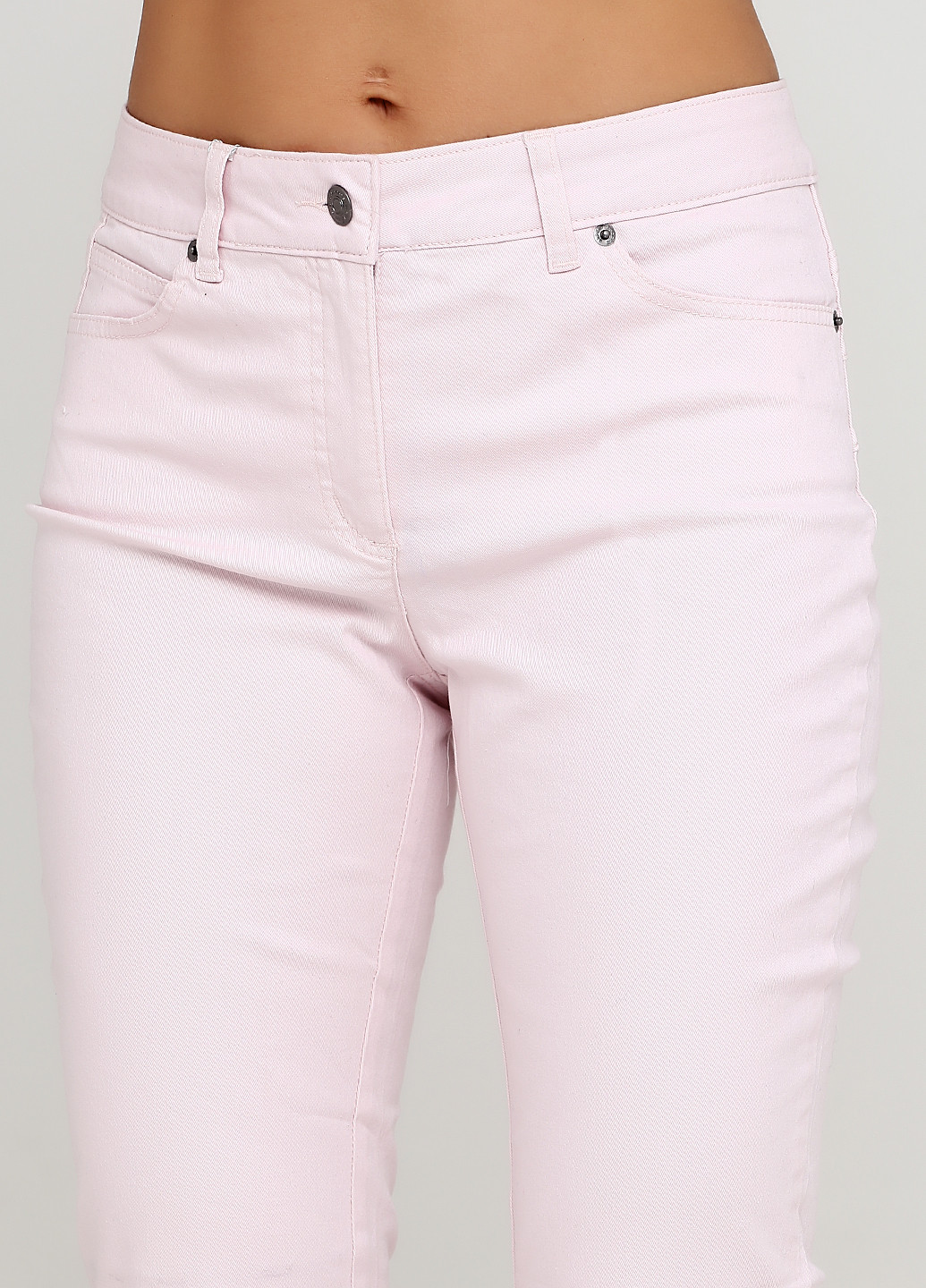 Джинси Ashley Brooke завужені однотонні світло-рожеві джинсові бавовна