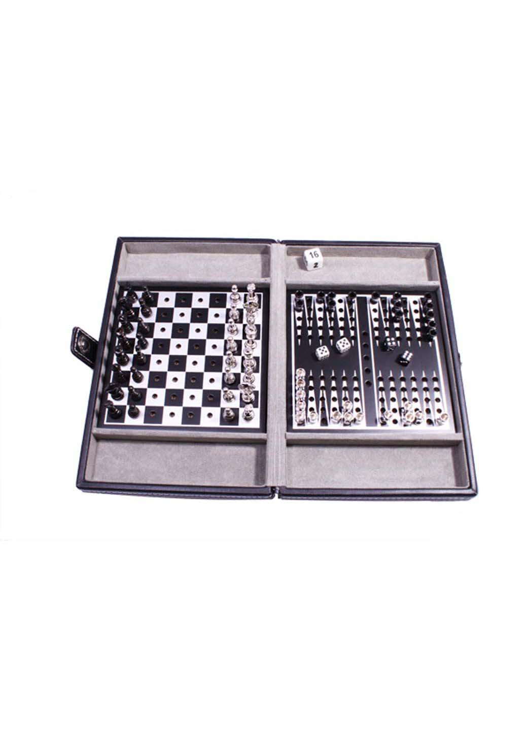 Дорожній набір в шкіряному кейсі Шахи шашки нарди Duke 17.5 х 11 х 3.5 (232007833)