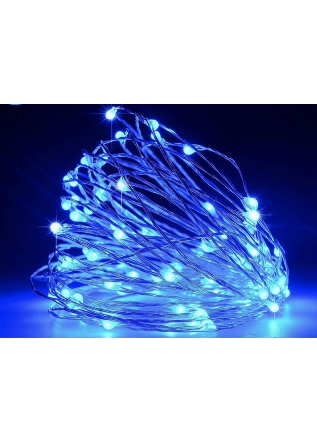 Гірлянда світлодіодна роса на батарейках 5 м, 50 LED (Синій) Power (254425477)