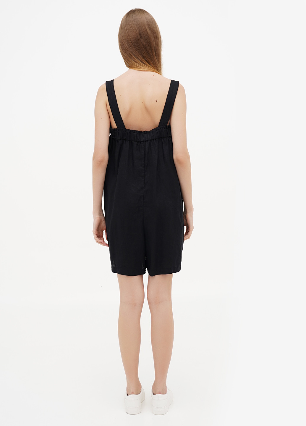 Комбінезон J.Crew комбінезон-шорти однотонний чорний кежуал льон