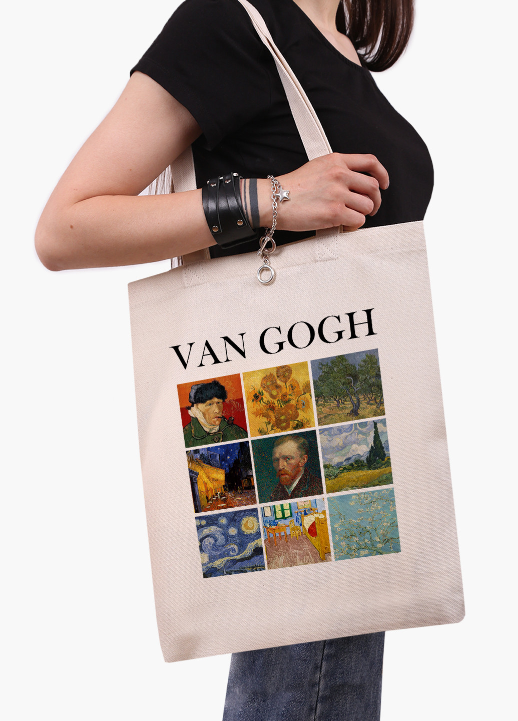 Еко сумка шоппер біла Вінсент Ван Гог Картини (Vincent van Gogh) (9227-2960-WT-1) 41*35 см MobiPrint (228156137)