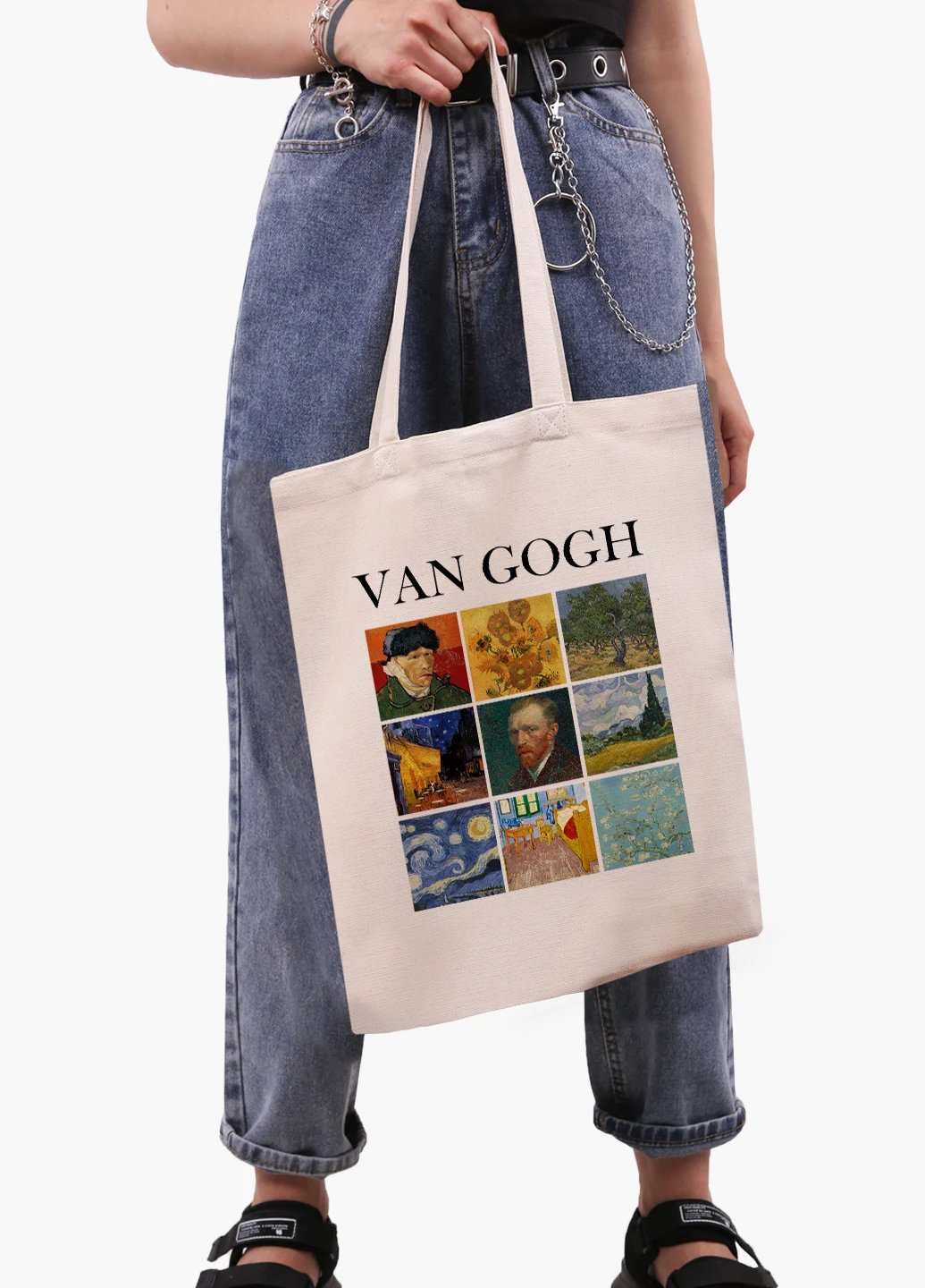 Еко сумка шоппер біла Вінсент Ван Гог Картини (Vincent van Gogh) (9227-2960-WT-1) 41*35 см MobiPrint (228156137)
