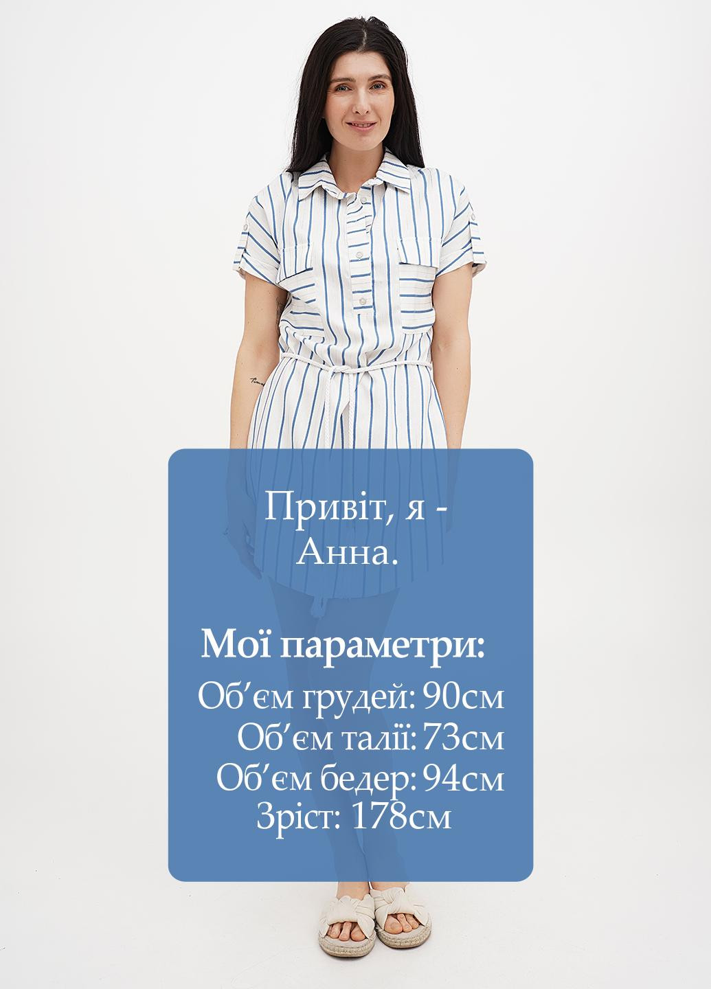 Блакитна кежуал сукня сукня-сорочка Imperial в смужку