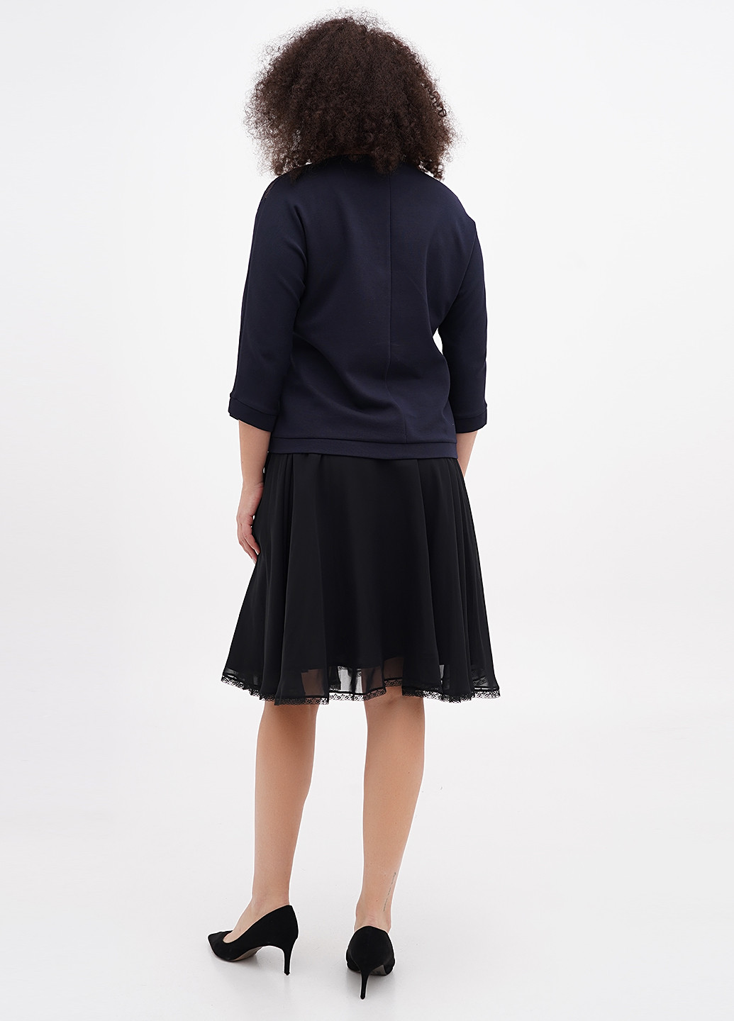 Черная кэжуал однотонная юбка Sassofono клешированная