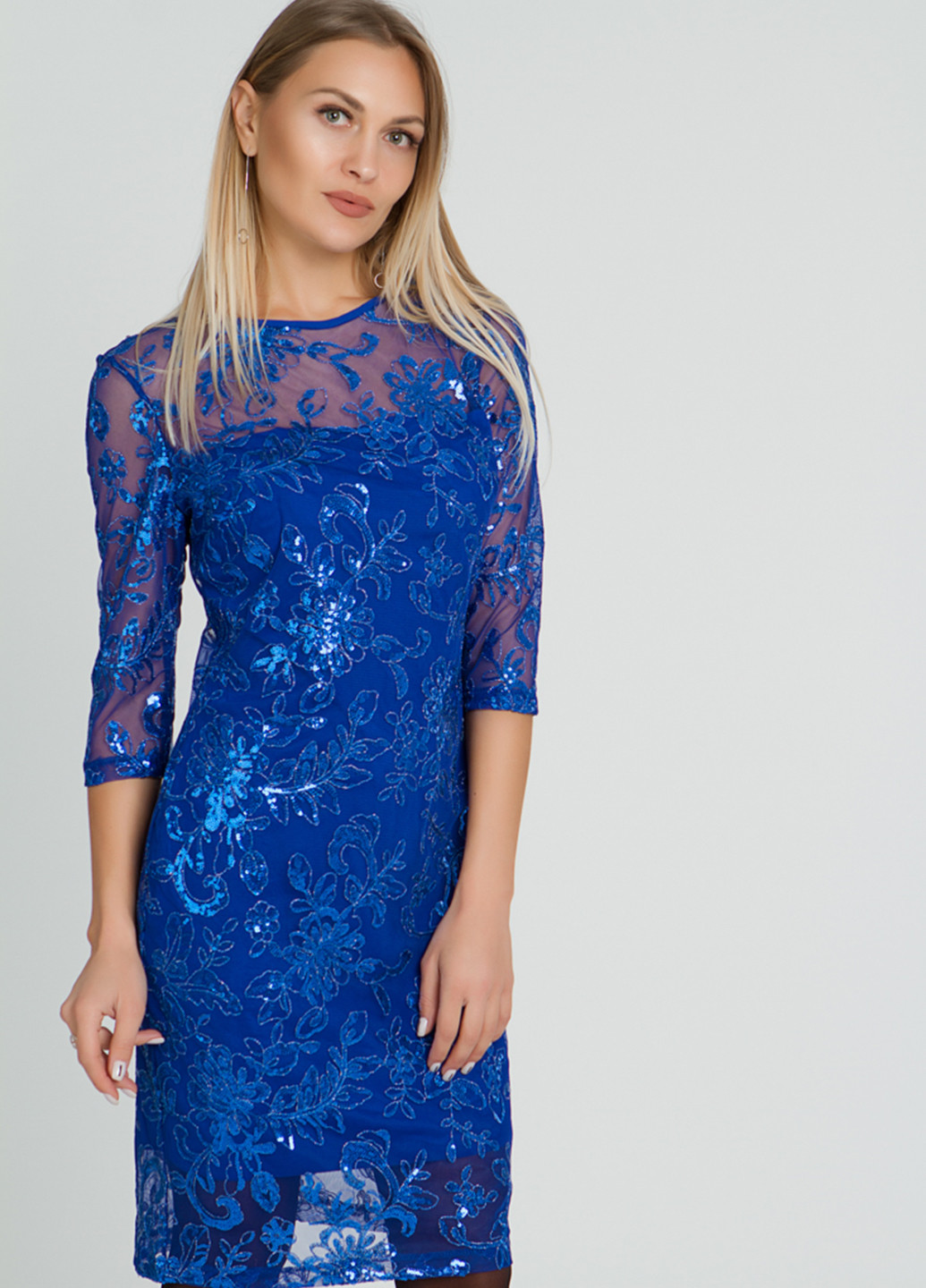 Синее вечернее платье Lilove однотонное
