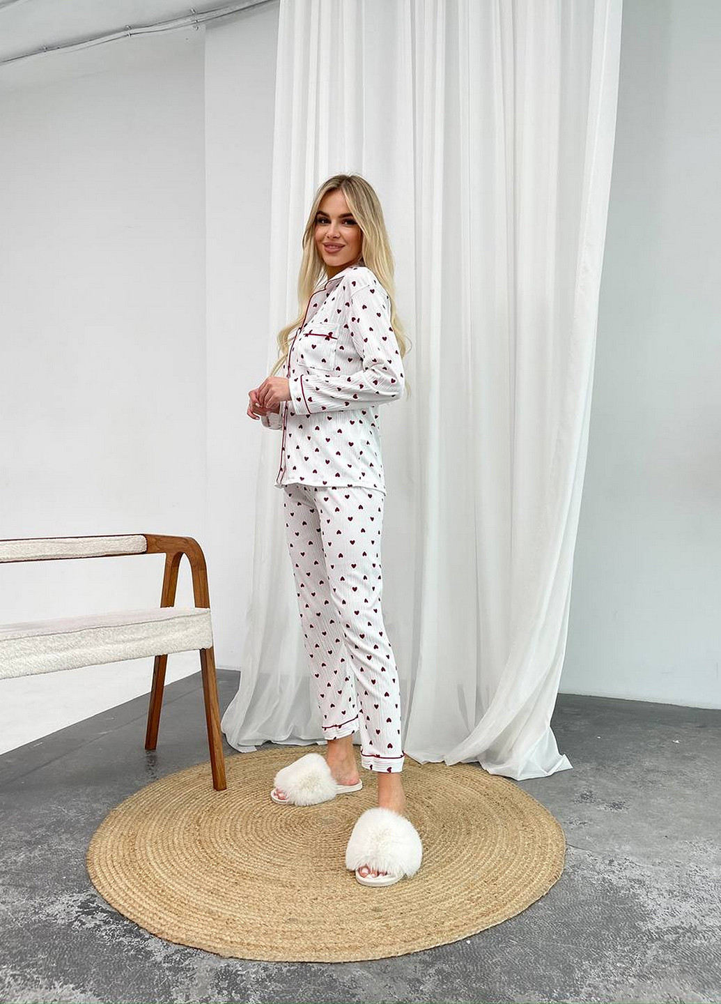 Белая всесезон пижама (рубашка, брюки) рубашка + брюки NOVA VEGA