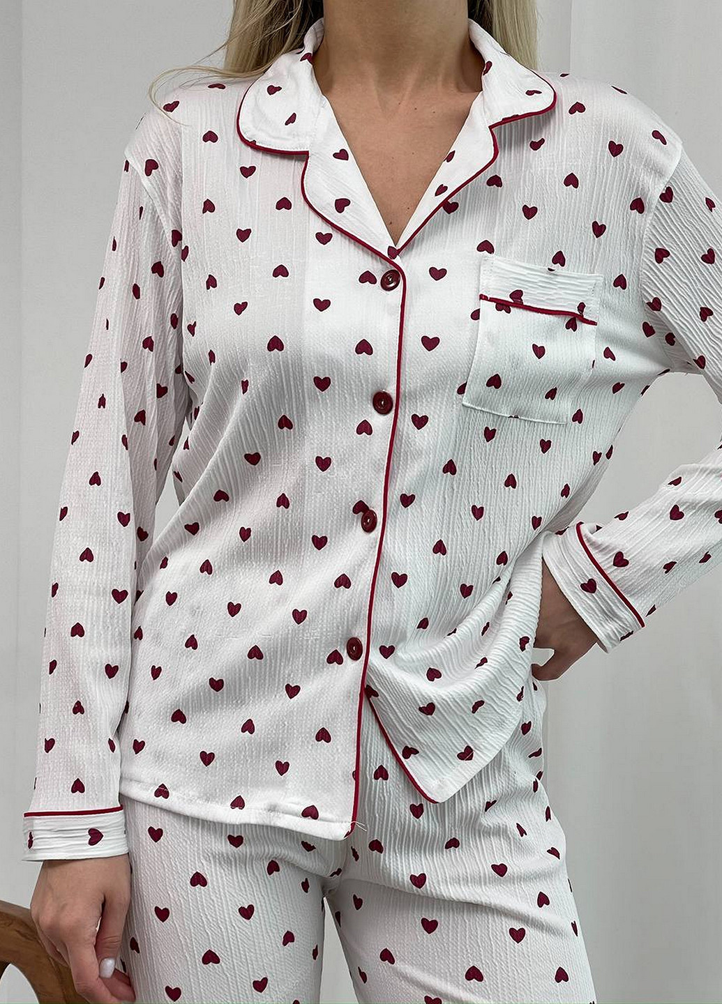 Белая всесезон пижама (рубашка, брюки) рубашка + брюки NOVA VEGA