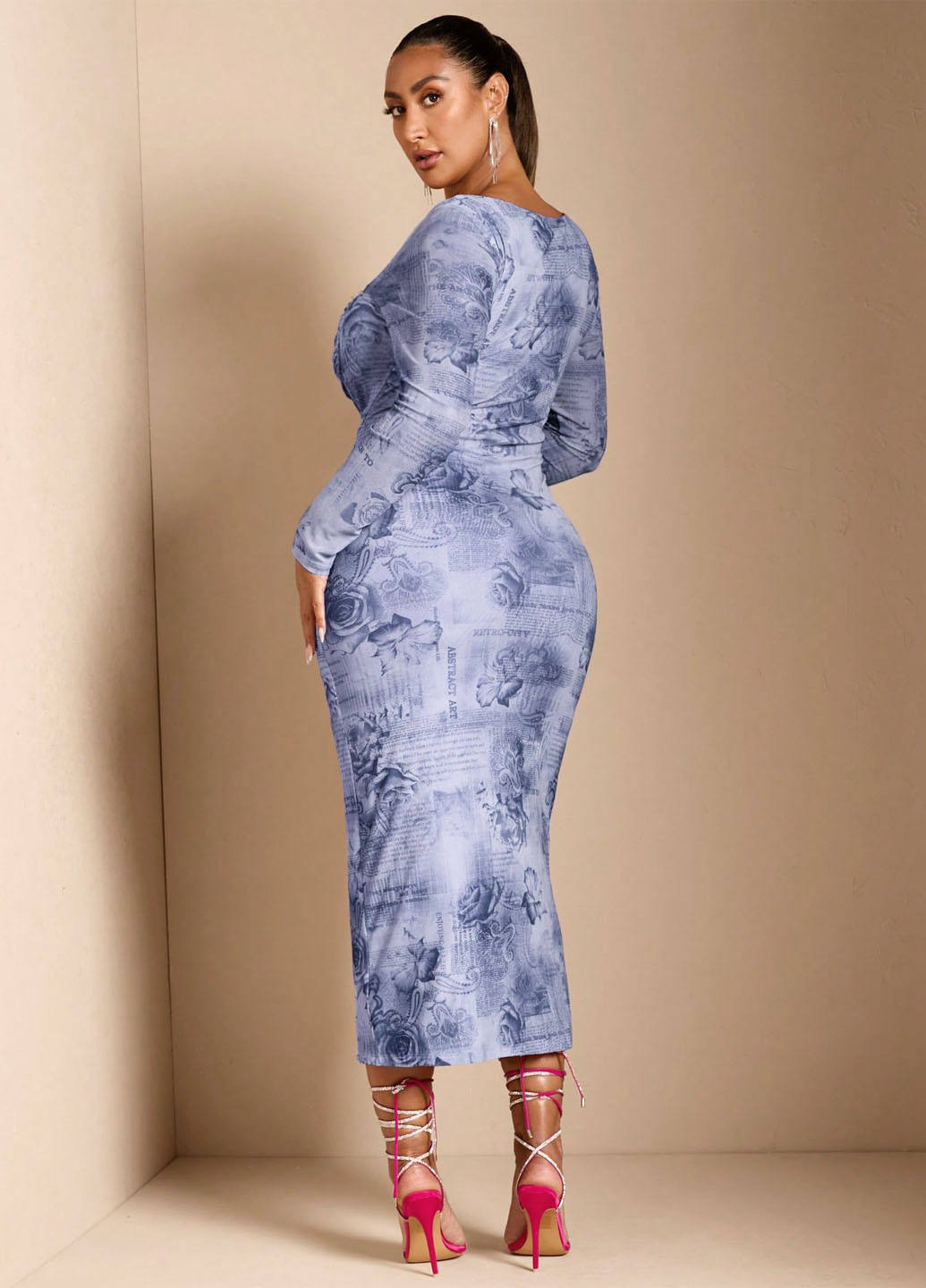 Комбінована кежуал сукня футляр SHEIN з квітковим принтом