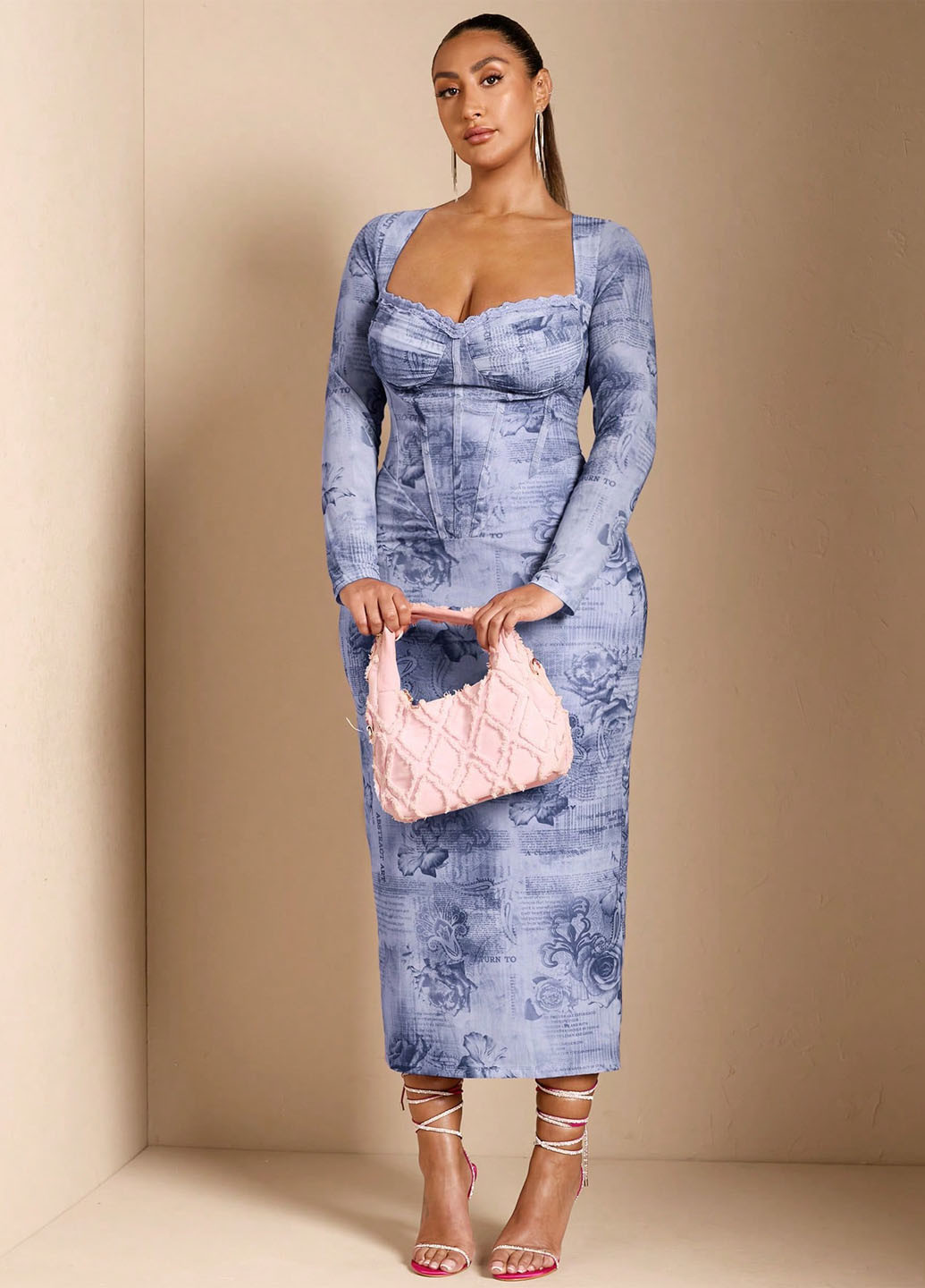 Комбінована кежуал сукня футляр SHEIN з квітковим принтом