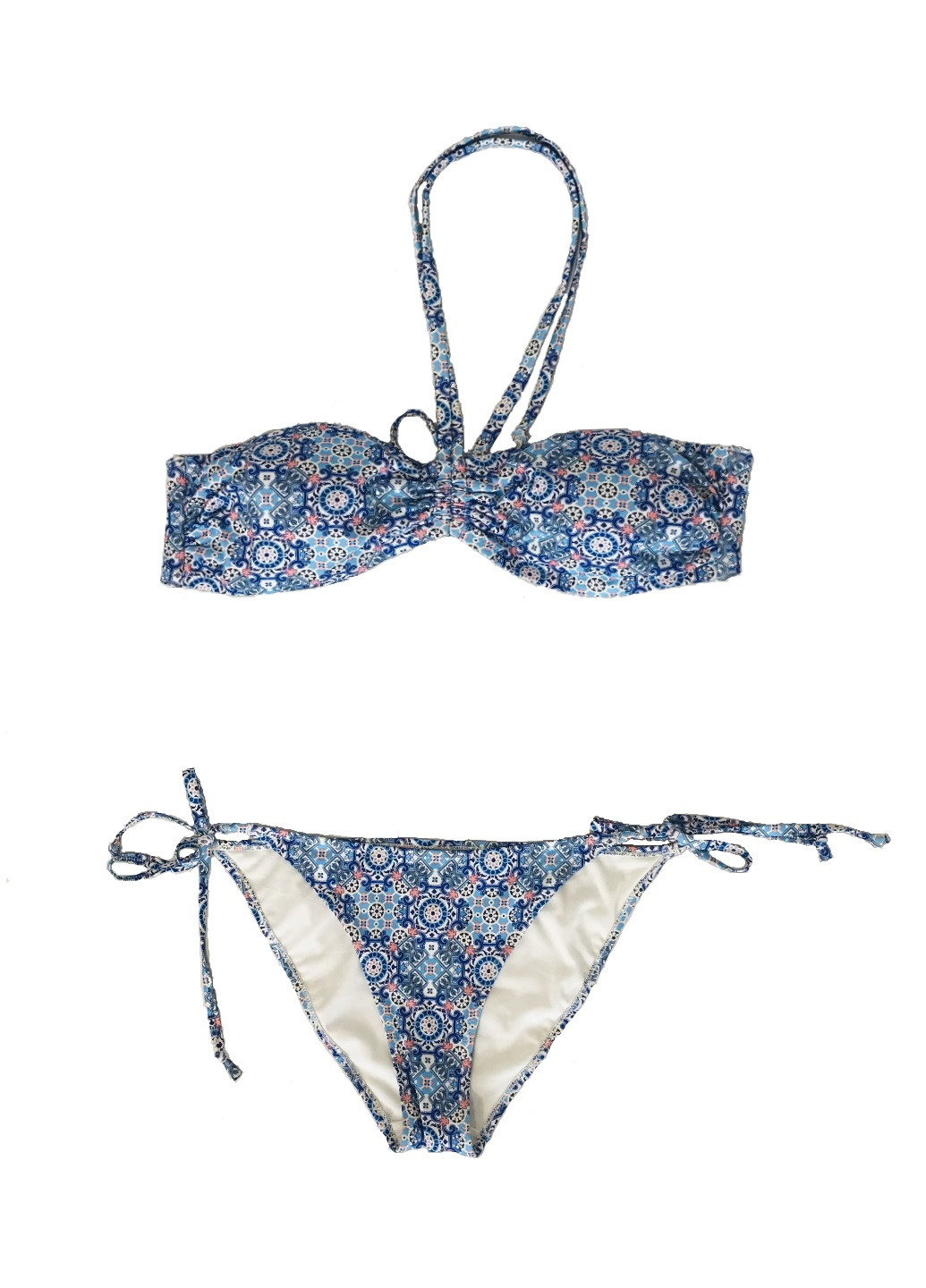 Синий летний купальник (лиф, трусы) бандо, раздельный H&M