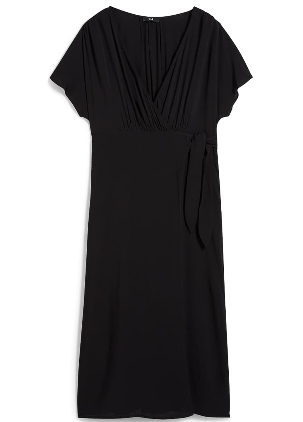 Черное кэжуал платье на запах C&A однотонное