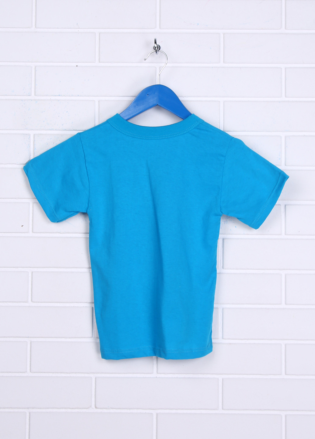 Голубая летняя футболка с коротким рукавом Ивтекс