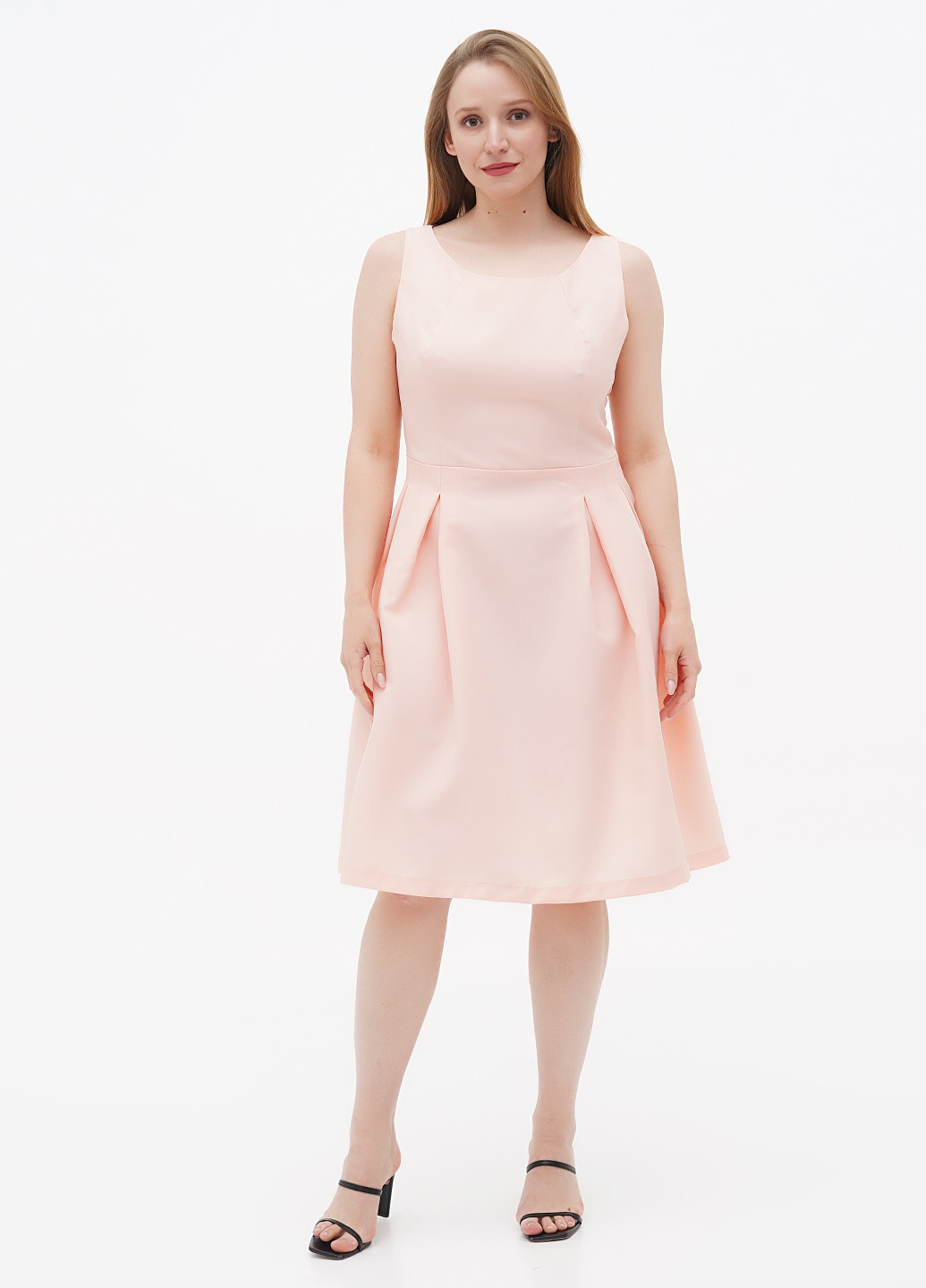 Світло-рожева кежуал сукня кльош Maurini однотонна