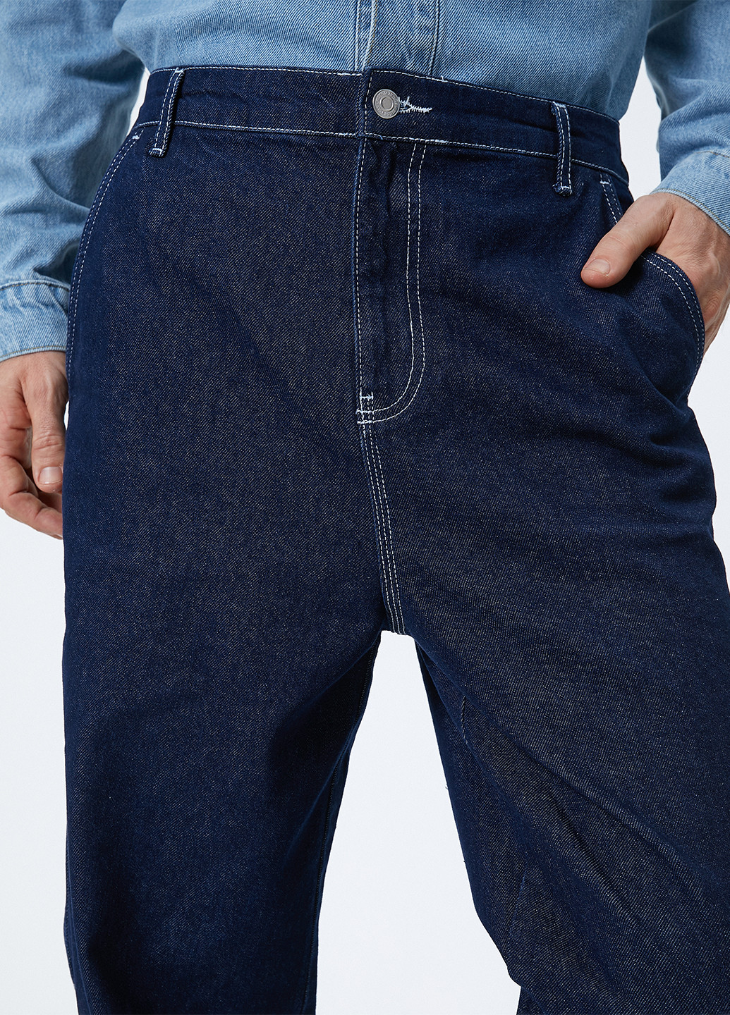 Синие демисезонные прямые, карго джинсы KOTON