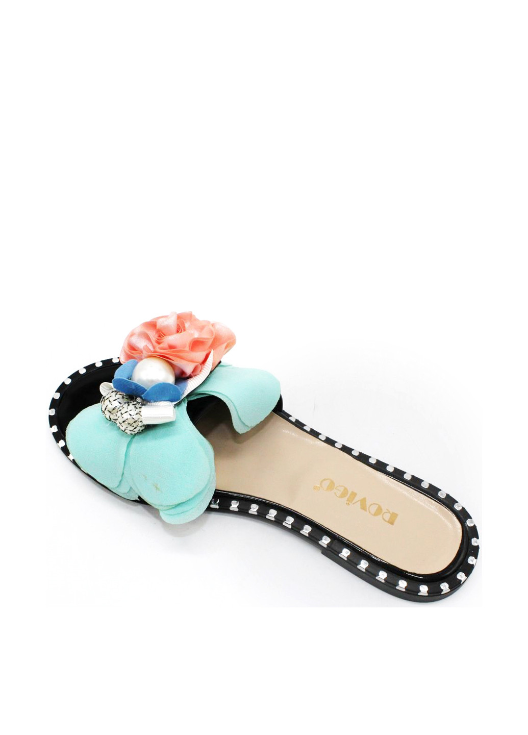 Голубые шлепанцы Rovigo с аппликацией