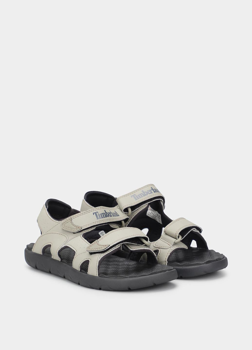 Серо-бежевые спортивные сандалии Timberland на липучке