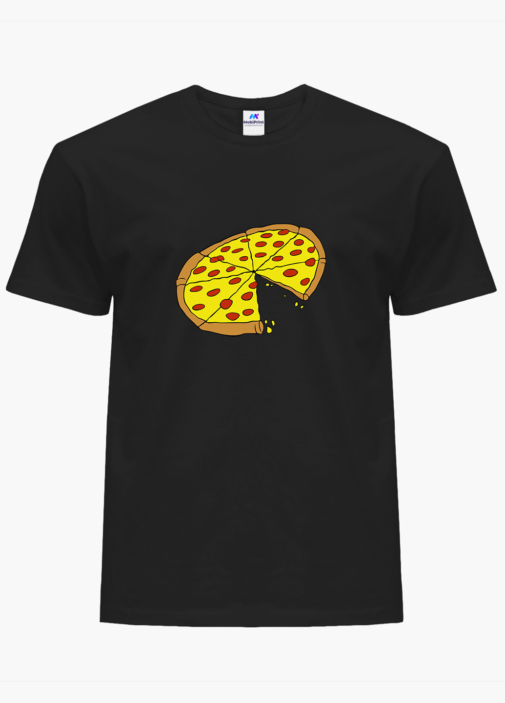 Черная демисезон футболка женская пицца (pizza) (8976-2078) xxl MobiPrint