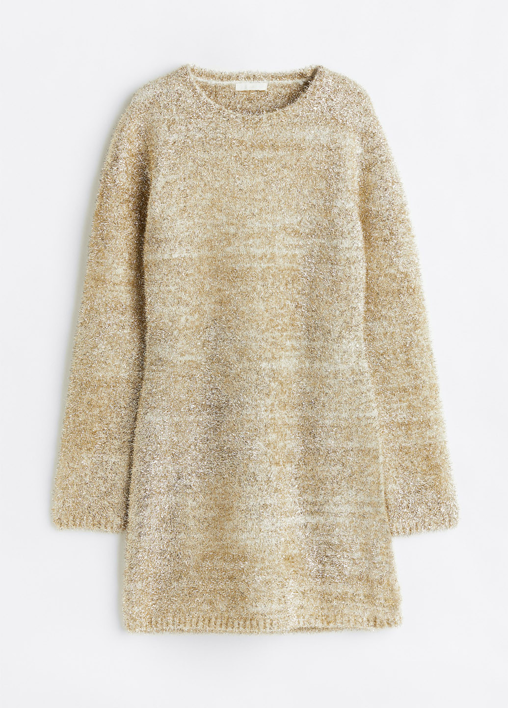 Айвори кэжуал платье платье-свитер H&M меланжевое