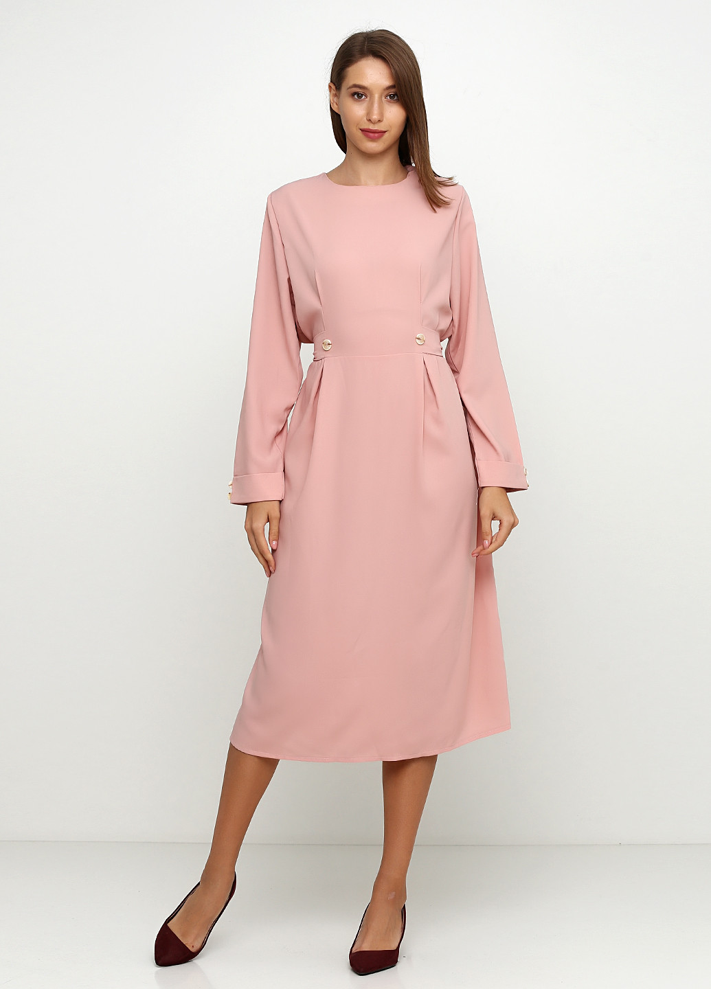 Светло-розовое кэжуал платье клеш Jasminah