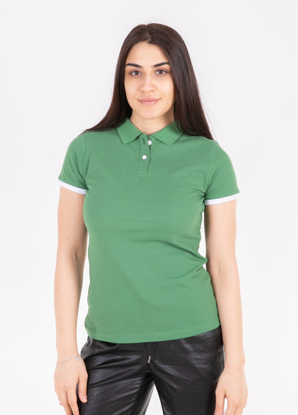 Зеленая женская футболка-футболка поло женская TvoePolo однотонная