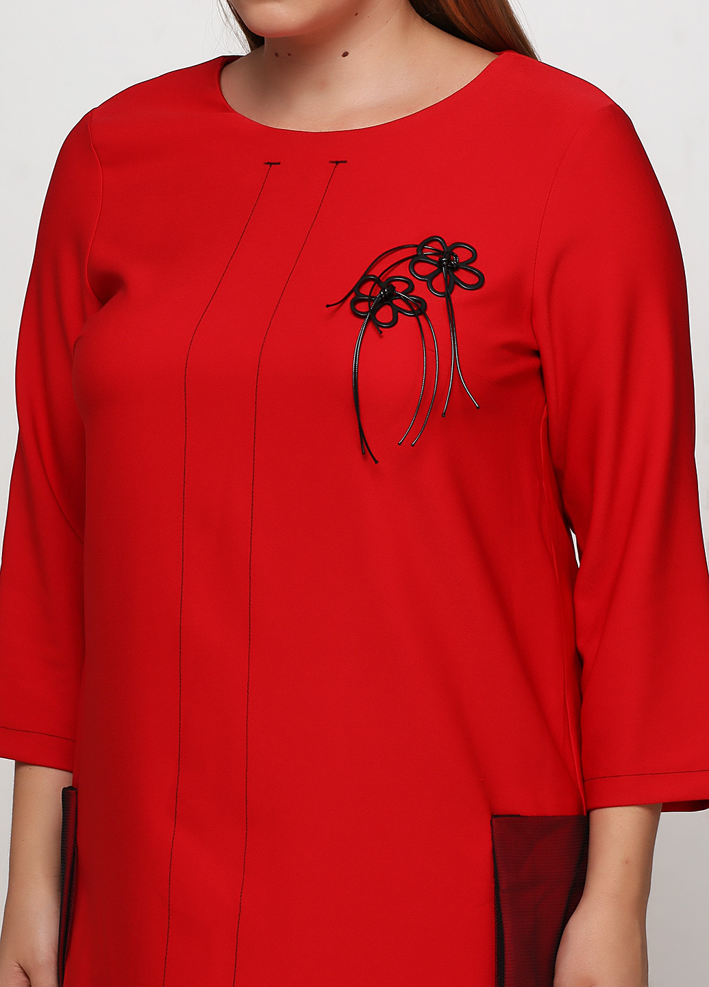 Красное кэжуал платье с длинным рукавом Mira mia с логотипом