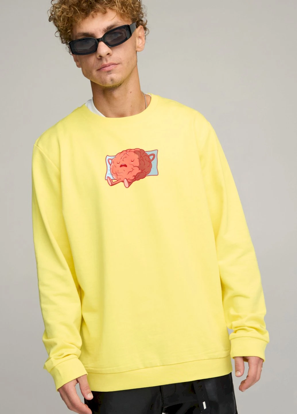 Жовтий свитшот мужской oversize /no flis/ YAPPI малюнок (254557538)