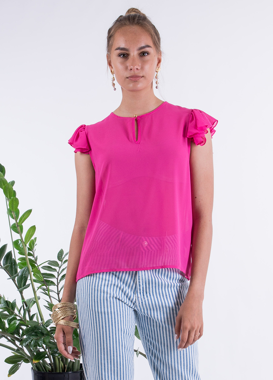 Фуксинова (колору Фукія) літня блуза Sarah Chole