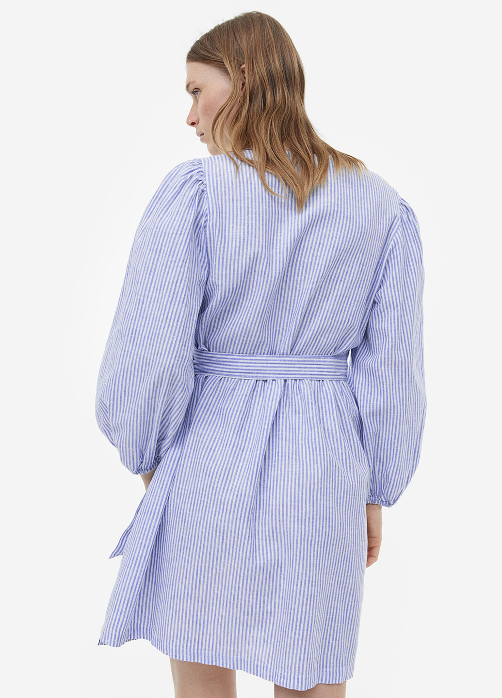 Комбинированное кэжуал платье на запах H&M в полоску