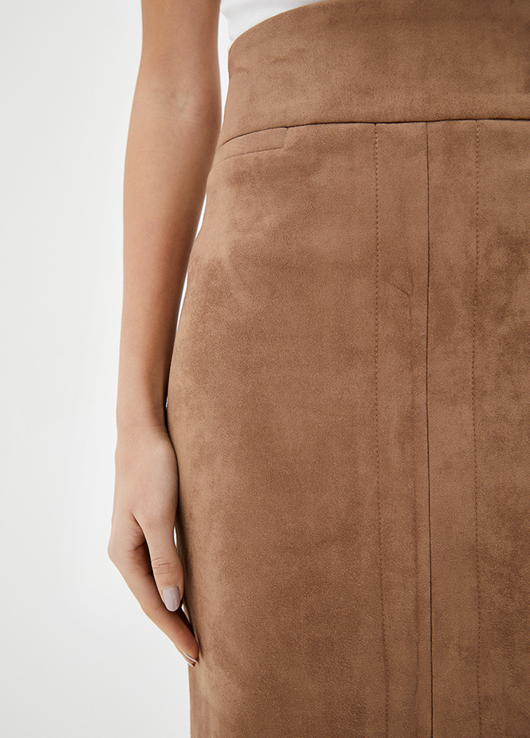 Светло-коричневая кэжуал однотонная юбка Luzana карандаш