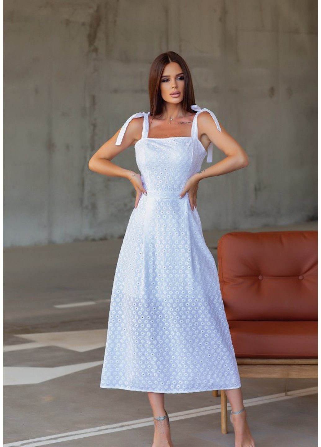 Белое повседневный платье 12833 s белый ISSA PLUS однотонное