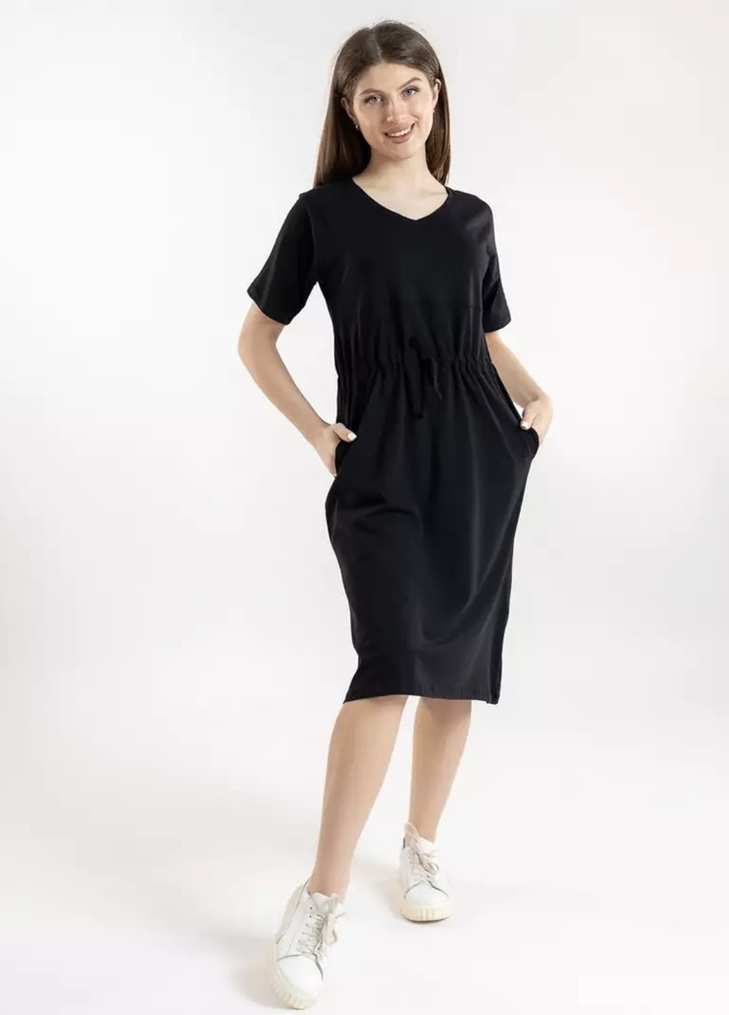 Черное кэжуал платье платье-футболка BBL однотонное
