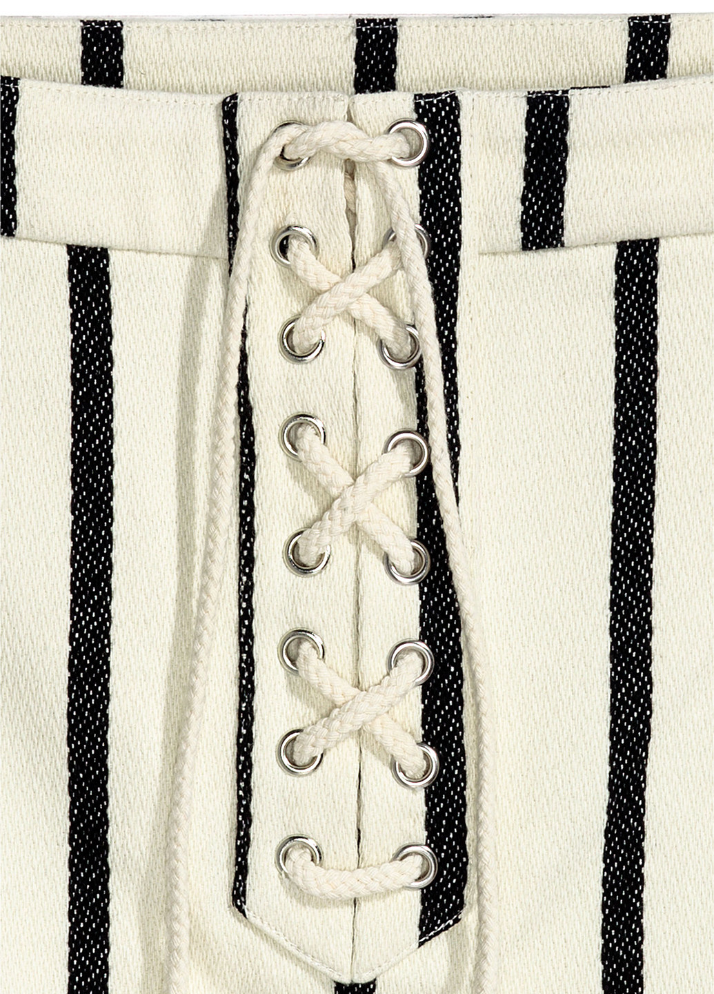 Белая кэжуал в полоску юбка H&M а-силуэта (трапеция)