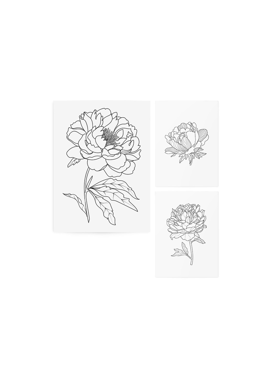 Временные тату "Graphic Flowers Set" TATTon.me (254255559)