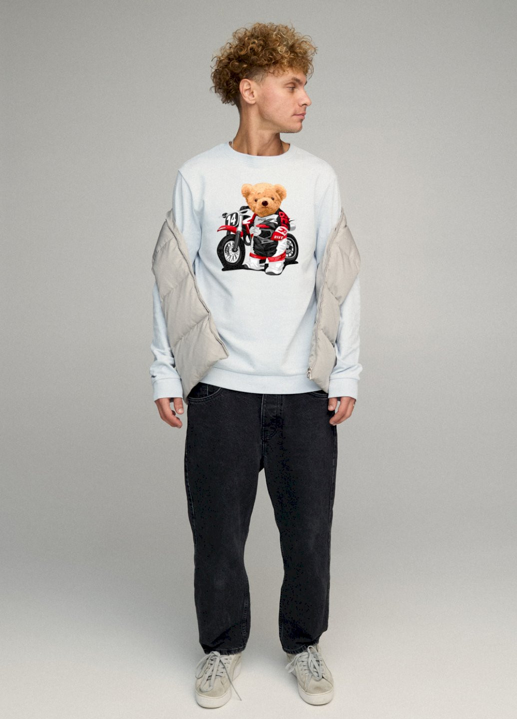 Светло-голубой свитшот мужской basic /no flis/ YAPPI (252258941)